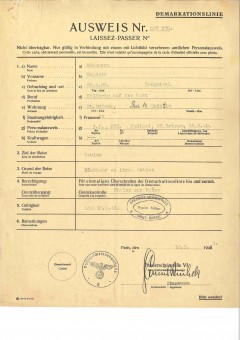 Laissez-passer allemand, 1940